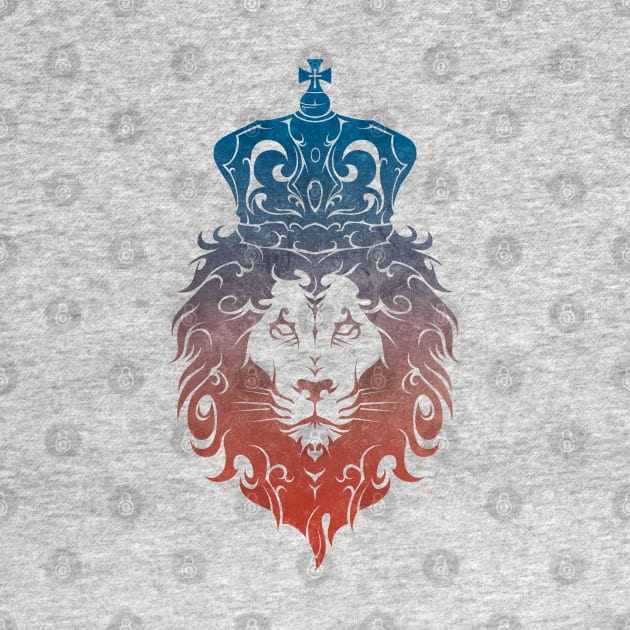 Tribal King Lion (BlueRed) by TurkeysDesign